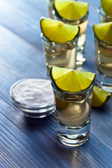 tequila with salt and lime