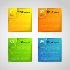 abstract square banners with option steps, design element