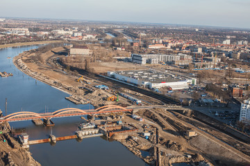 Fototapeta na wymiar Aerial view of Wroclaw city