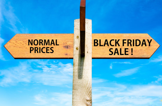 Normal Prices versus Black Friday sale messages
