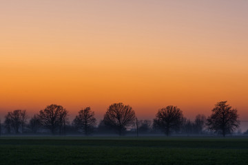 Fototapeta na wymiar Countryside at sunrise