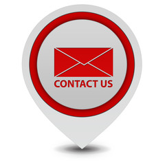 Contact us pointer icon on white background