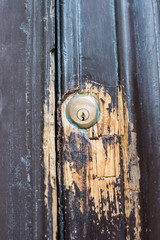 Dettaglio porta, serratura, chiuso