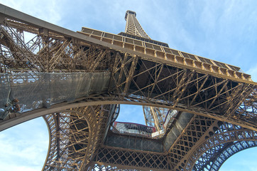 Constructions of Eiffel Tower in Paris, France