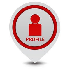 Profile pointer icon on white background