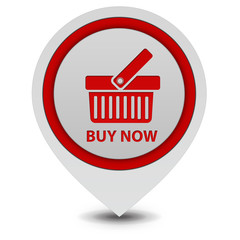Buy now pointer icon on white background