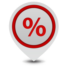 Percent pointer icon on white background