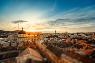 Fototapeta na wymiar Lviv city sunrise