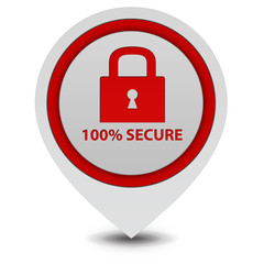 Lock pointer icon on white background