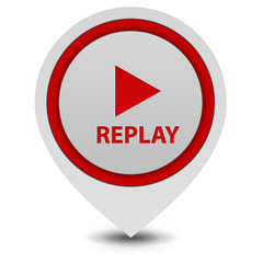 Replay pointer icon on white background