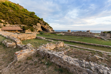 ruins of Tiberius villa in Sperlonga, Lazio, Italy