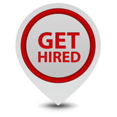 Get hired pointer icon on white background