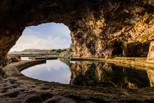 ruins of Tiberius villa in Sperlonga, Lazio, Italy
