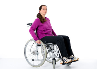 Obraz na płótnie Canvas young woman in wheelchair