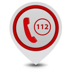 112 pointer icon on white background