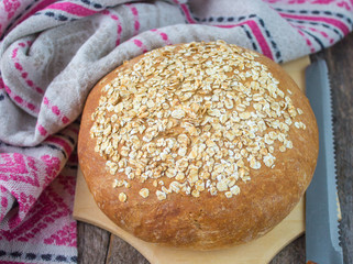 freshly baked homemade oatmeal bread