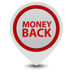 Money back pointer icon on white background