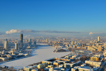 Naklejka premium Aerial view of Yekaterinburg, Russia