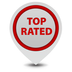 Top rated pointer icon on white background