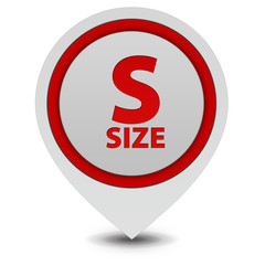 S size pointer icon on white background