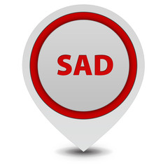 Sad pointer icon on white background