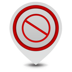 Ban pointer icon on white background