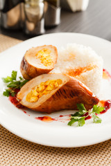 full chicken's breast with rice