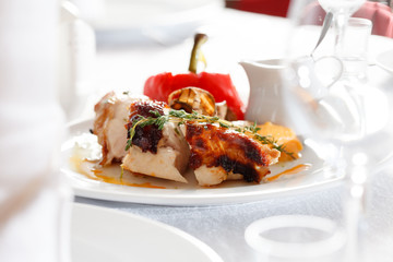 grilled chicken with vegetables