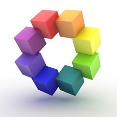 Colored cubes 3D