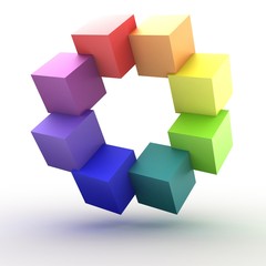 Colored cubes 3D