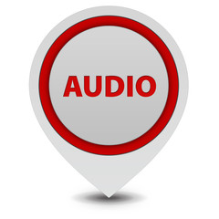 Audio pointer icon on white background