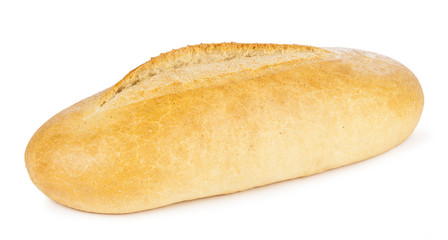 Crunchy crust bread isolated on white background.