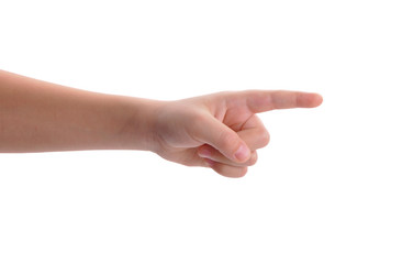 Index finger pointing isolated with clipping path included
