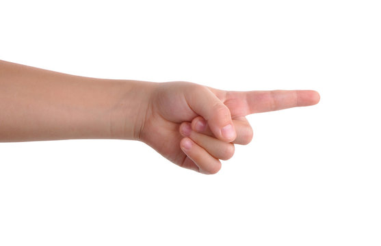 Index finger pointing isolated with clipping path included