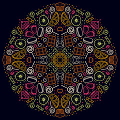 Mandala. Round Ornament Pattern with confection