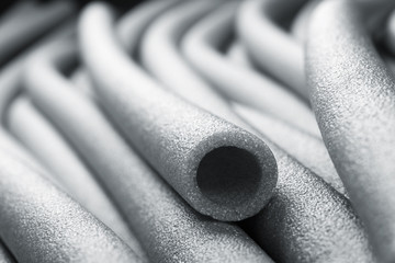 Insulation for pipes closeup