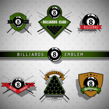 Billiards emblems - color
