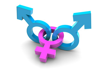 Obraz premium Two Male and Female gender symbol