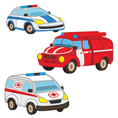 police fire ambulance - vector illustration, eps-10