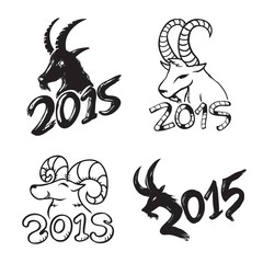 Illustration Set of Chinese 2015 New Year Goat