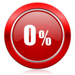 0 percent icon sale sign