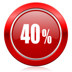 40 percent icon sale sign