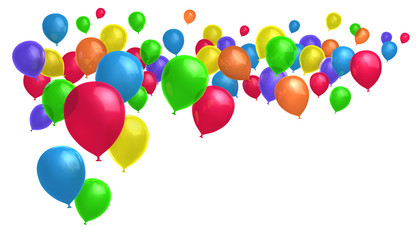 Fliegende bunte Luftballons
