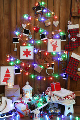 Garland in shape of Christmas tree