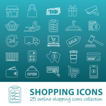 shopping outline icons