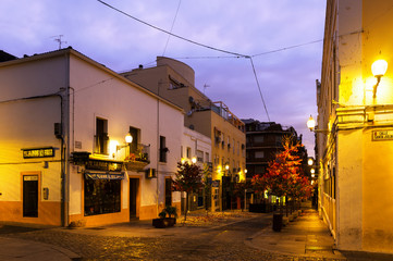 Old streets at Merida in dawn