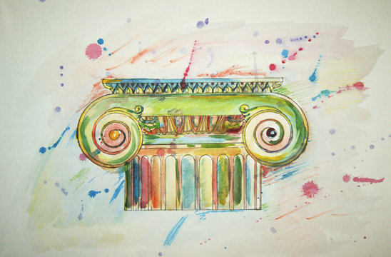 drawing ionic capital