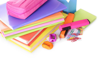 Fototapeta premium School supplies isolated on white
