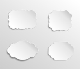 Blank white paper labels