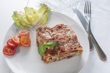 italian lasagna on a plate
